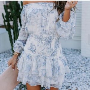 Blue and White smocked dress